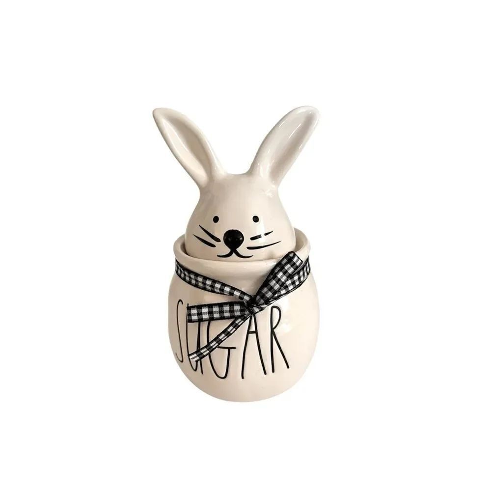 RAE DUNN Easter " SUGAR"
Bowl Jar Canister W/ Bunny Topper Ivory NWOT